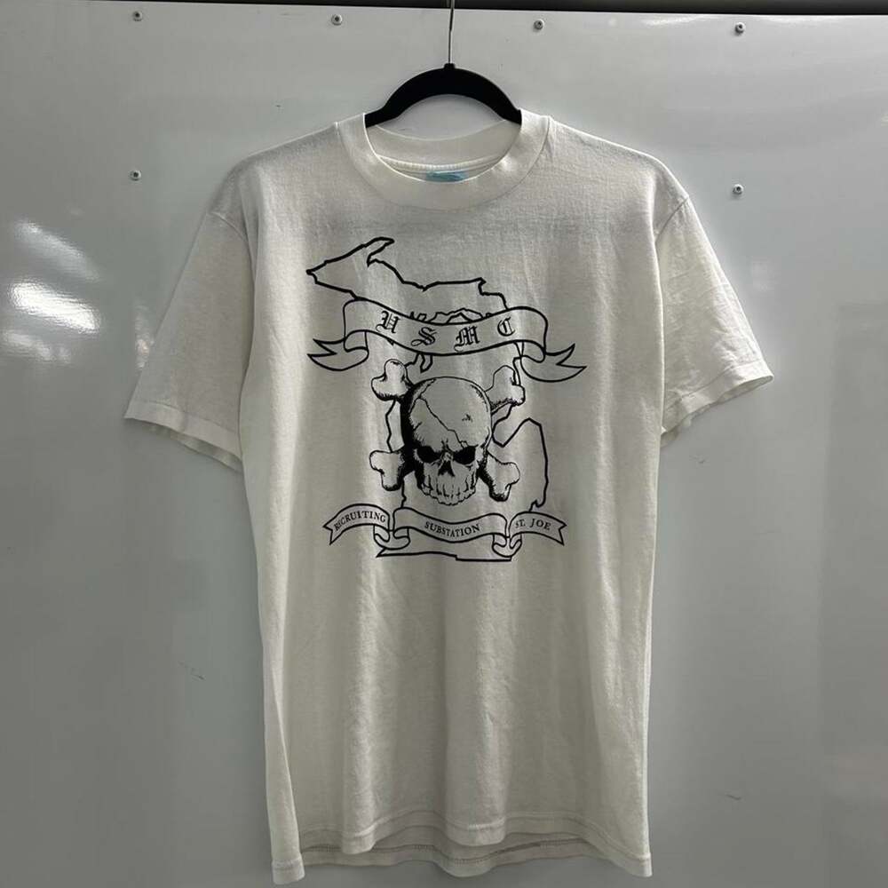 Vintage USMC Recruiting Substation St. Joe Michigan Skull Tee